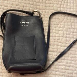 M. Gemi Navy Leather Crossbody Bag